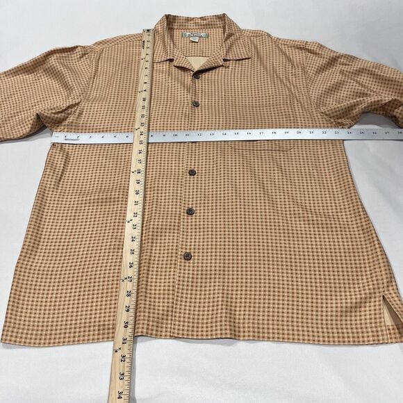 Vintage Tommy Bahama Men Orange Hawaiian Short Sleeve 100% Silk Shirt Large Flaw - Picture 7 of 7